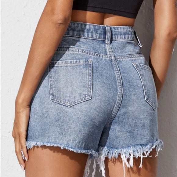 Distressed Denim Shorts - Picture 2 of 5